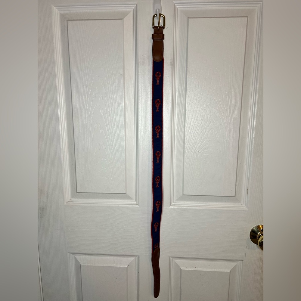 Kids Navy and Brown Belt with Lobster Design